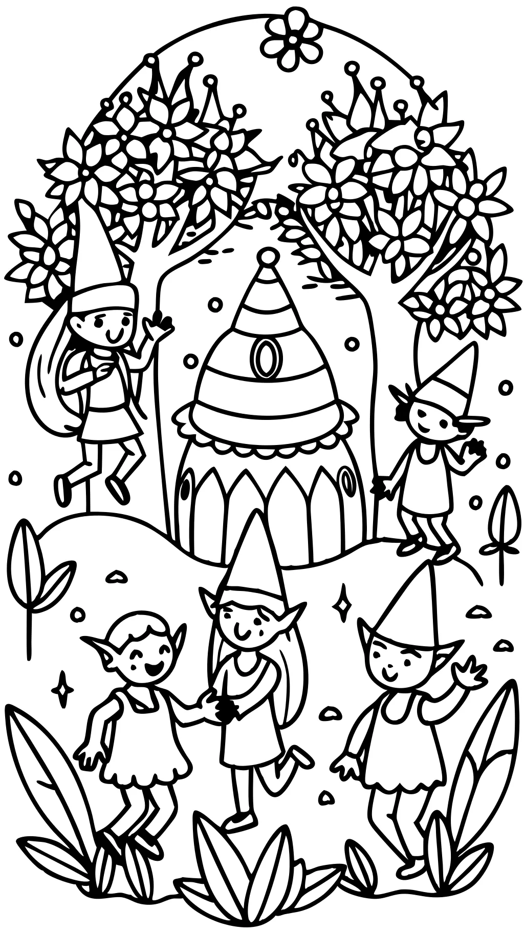 free coloring pages of elves